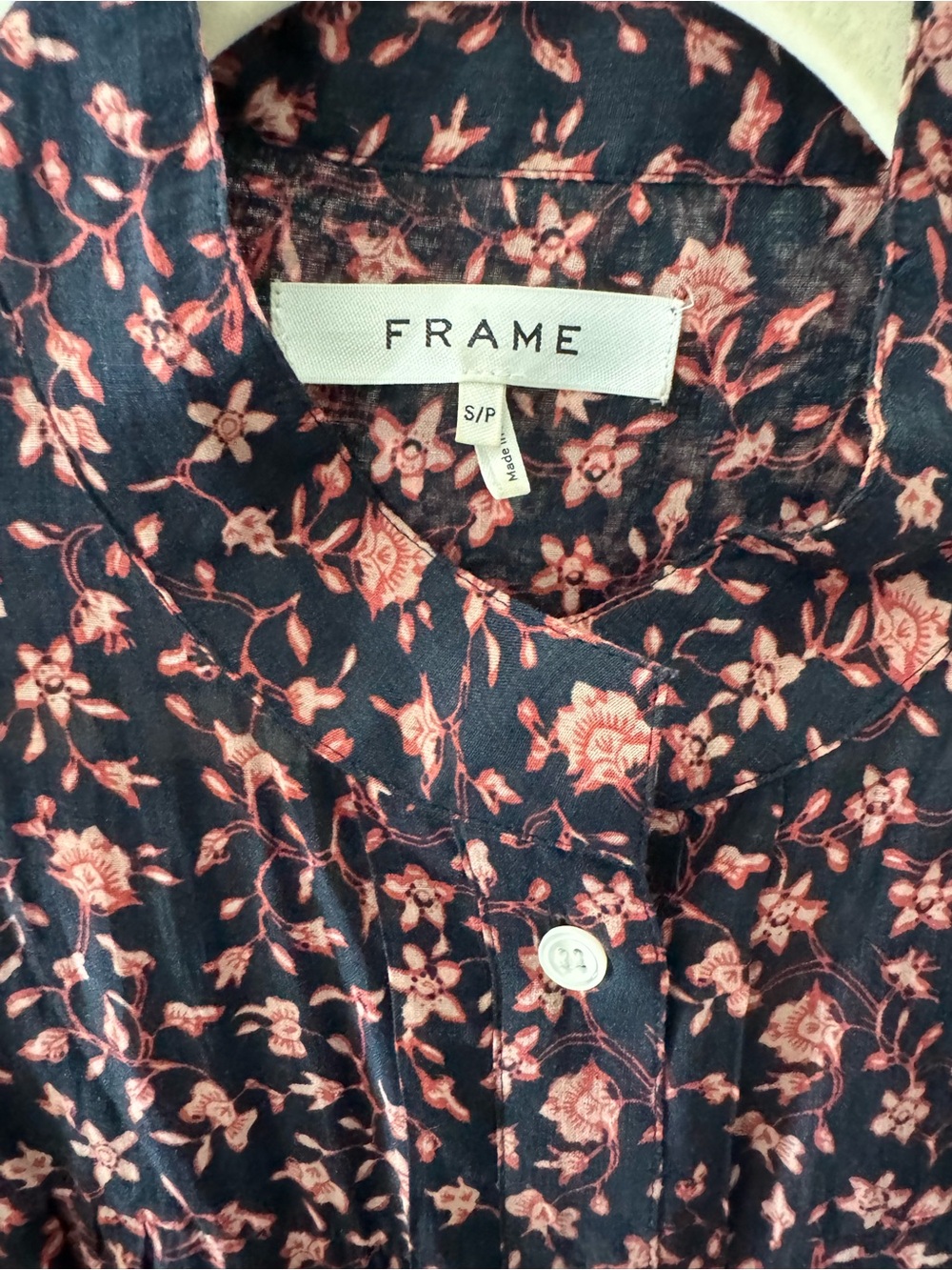 FRAME Denim Floral Belted Mini Dress Size S - Picture 9 of 10